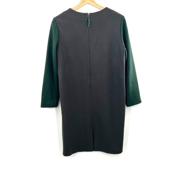 Demian shift wool feel futuristic dress green career business bling gray M - Picture 9 of 12